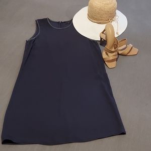 THEORY silk navy blue dress